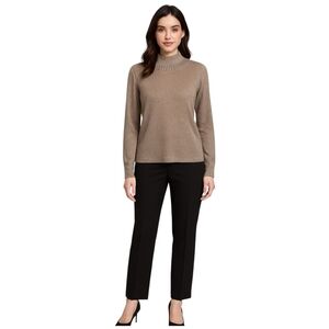 Sharon Young Gold Sparkle Sequin Size Large Mock Neck Sweater Holiday